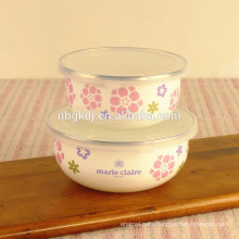 5 pc custom ice bowl & enamel bowl wholesale with PE lids